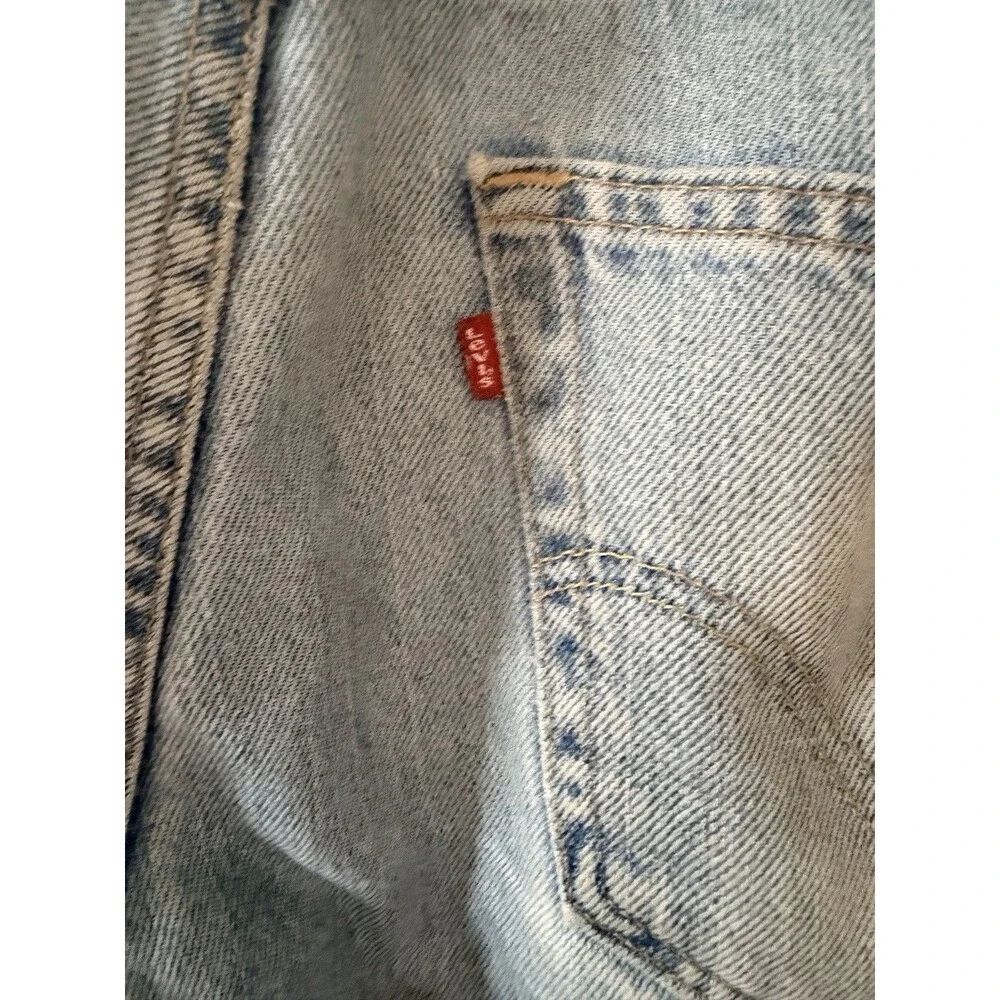 Levis 505 Regular Fit Straight Leg Jeans Light Wash Blue Mens 33x32 Vintage 90s
